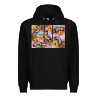 Black Baby monkey flowers Premium Hoodie - Artiststas