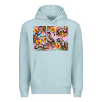 Blue Mist Baby monkey flowers Premium Hoodie - Artiststas