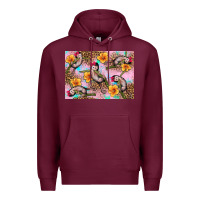 Burgundy Baby monkey flowers Premium Hoodie - Artiststas