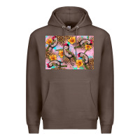 Coffee Baby monkey flowers Premium Hoodie - Artiststas