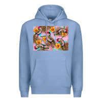 Colony Blue Baby monkey flowers Premium Hoodie - Artiststas
