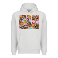 Dove Grey Baby monkey flowers Premium Hoodie - Artiststas