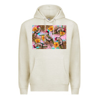 Oatmeal Heather Baby monkey flowers Premium Hoodie - Artiststas