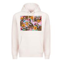 Pale Pink Baby monkey flowers Premium Hoodie - Artiststas