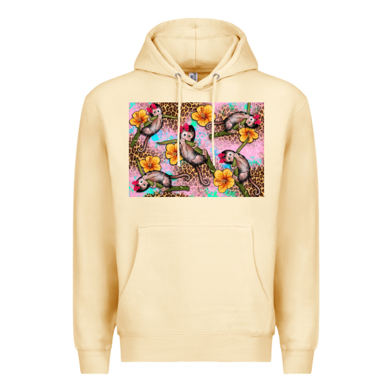 Baby Monkey Flowers Premium Hoodie by Artiststas | Teevron