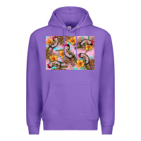 Purple Baby monkey flowers Premium Hoodie - Artiststas