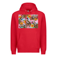 Red Baby monkey flowers Premium Hoodie - Artiststas