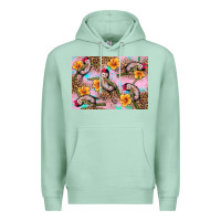 Seafoam Baby monkey flowers Premium Hoodie - Artiststas