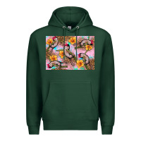 Sports Green Baby monkey flowers Premium Hoodie - Artiststas
