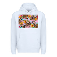 White Baby monkey flowers Premium Hoodie - Artiststas