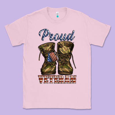 Proud Veteran Camo Shoes Classic Tee Designed By Jasminsmagicworld