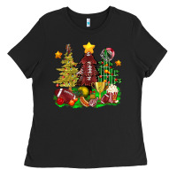 Black christmas with american football trees bbs Ladies Tee - BundleAndBundleShop