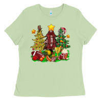 Matcha christmas with american football trees bbs Ladies Tee - BundleAndBundleShop