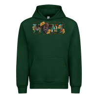 Forest Green Western mini black highland calf Urban Hoodie - RanaPortraitStore