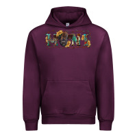 Mauve Wine Western mini black highland calf Urban Hoodie - RanaPortraitStore