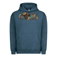 Pigment Midnight Navy Western mini black highland calf Urban Hoodie - RanaPortraitStore