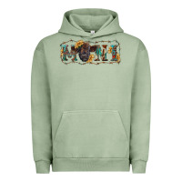 Pigment Oil Green Western mini black highland calf Urban Hoodie - RanaPortraitStore