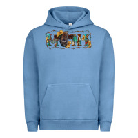 Pigment Pebble Blue Western mini black highland calf Urban Hoodie - RanaPortraitStore