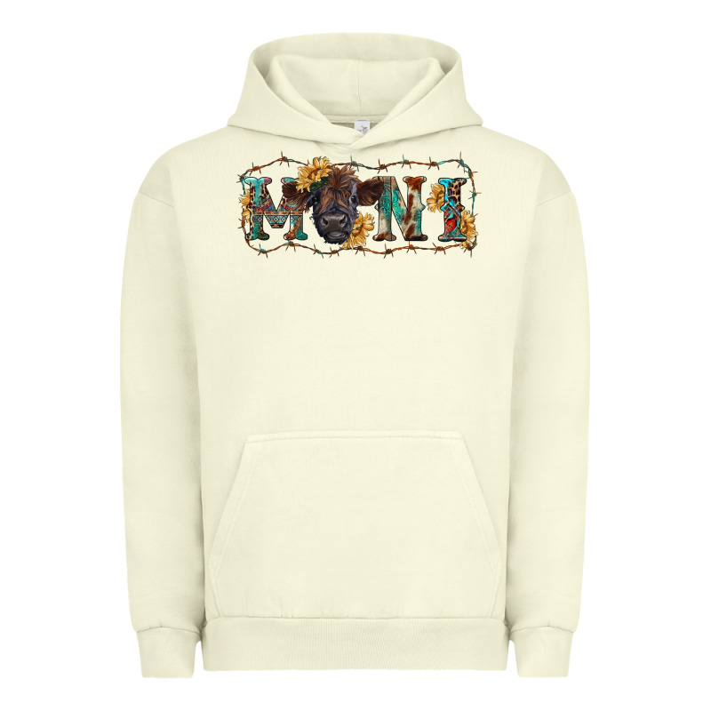 Western Mini Black Highland Calf Urban Hoodie by RanaPortraitStore | Teevron