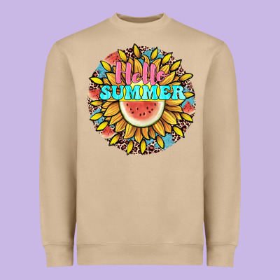 Hello Summer Heavyweight Sweatshirt Designed By Jahusdesignshop