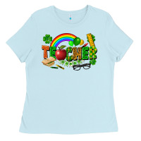 Baby Blue teacher st patrick Ladies Tee - FaDigitalArtStudio
