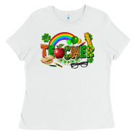 White teacher st patrick Ladies Tee - FaDigitalArtStudio