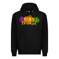 Black halloween pumpkins thankful Premium Hoodie - Jasminsmagicworld