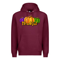 Burgundy halloween pumpkins thankful Premium Hoodie - Jasminsmagicworld