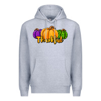 Heather Grey halloween pumpkins thankful Premium Hoodie - Jasminsmagicworld