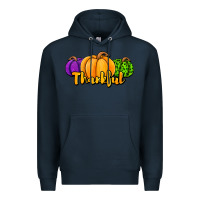 Navy halloween pumpkins thankful Premium Hoodie - Jasminsmagicworld