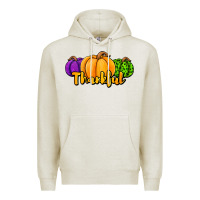 Oatmeal Heather halloween pumpkins thankful Premium Hoodie - Jasminsmagicworld