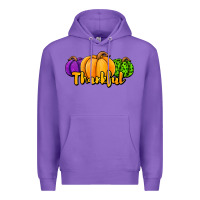 Purple halloween pumpkins thankful Premium Hoodie - Jasminsmagicworld