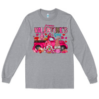 Heather Grey Happy Valentines Day Long Sleeve Tee - CowhideDigitalArt