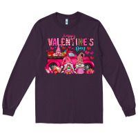 Plum Happy Valentines Day Long Sleeve Tee - CowhideDigitalArt