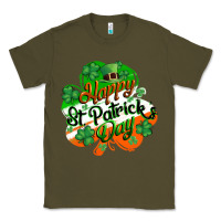 Army Green Happy St. Patrick's Day Classic Tee - CowGirlArtShop