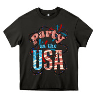 Asphalt Party in the USA 4th of july Heavy Core Tee - HowdyJamesFarm