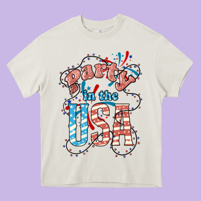 Party In The Usa 4th Of July Heavy Core Tee Designed By Howdyjamesfarm