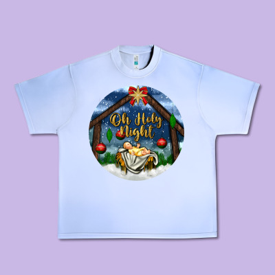 Oh Holy Night Urban Heavy Tee Designed By Bundleandbundleshop