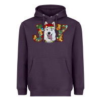 Plum white shepherd christmas joy Heavyweight Hoodie - RanaPortraitStore