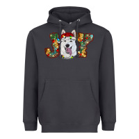 Smoke white shepherd christmas joy Heavyweight Hoodie - RanaPortraitStore