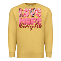 Antique Gold love more worry less Premium Sweatshirt - RanaPortraitStore