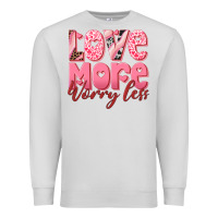 Dove Grey love more worry less Premium Sweatshirt - RanaPortraitStore