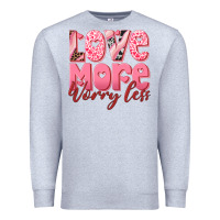 Heather Grey love more worry less Premium Sweatshirt - RanaPortraitStore