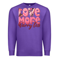 Purple love more worry less Premium Sweatshirt - RanaPortraitStore