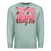 Seafoam love more worry less Premium Sweatshirt - RanaPortraitStore