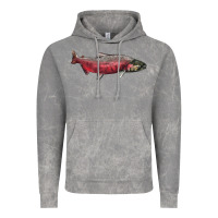 Cloud Rock Chinook Salmon Fish Illustrations Vintage Hoodie - LillyAllenDesigns