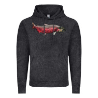 Vintage Black Chinook Salmon Fish Illustrations Vintage Hoodie - LillyAllenDesigns