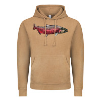 Vintage Camel Chinook Salmon Fish Illustrations Vintage Hoodie - LillyAllenDesigns
