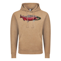 Vintage Coffee Chinook Salmon Fish Illustrations Vintage Hoodie - LillyAllenDesigns