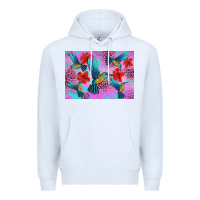White Flower Hummingbird Premium Hoodie - Artiststas